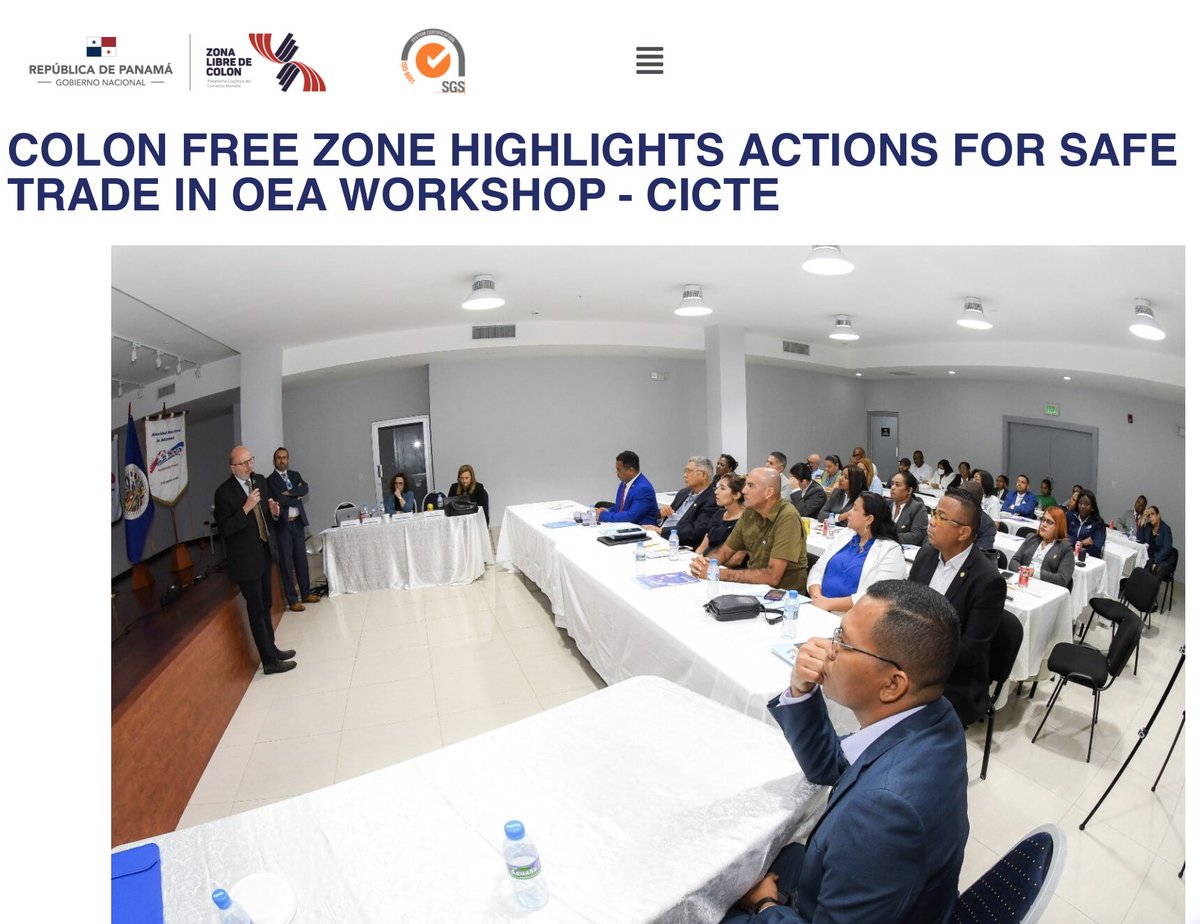Colon Free Trade Zone highlights actions for Supply Chain Security in @OEA_CICTE workshop to promote Strategic Trade Control, #AEO and implementation of #UNSCR1540 with the support of @StateISN @GPWMDofficial 

👉 zolicol.gob.pa/zona-libre-de-…👈
👆