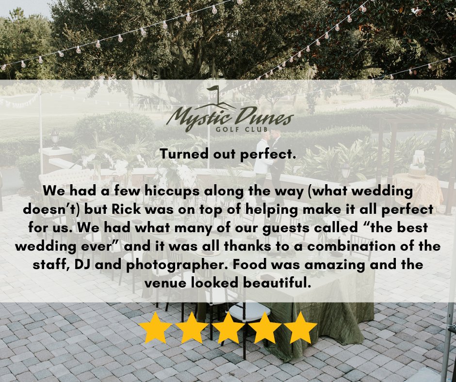 We are honored and thankful, to be able to share another wedding review! We are so happy that we can be apart such a big moment. Email Rick for more information regarding our wedding offerings - Rick.Martin@hgv.com! #WeddingWednesday 💍