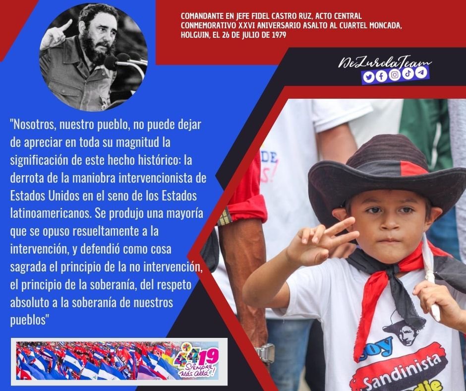 #Nicaragua celebra su 44 aniversario del Triunfo de si Revolución Popular Sandinista. 
#DeZurdaTeam #4419VivaLaRevoluciòn <a href="/DiazCanelB/">Miguel Díaz-Canel Bermúdez</a> <a href="/aylinalvarezG/">Aylín Alvarez García</a> <a href="/MeyvisEstevezE/">Meyvis Estevez Echevarría</a> <a href="/BYuniaky/">Yuniasky Crespo Baquero.</a> <a href="/UJCdeCuba/">UJC de Cuba</a> <a href="/UJCMayabeque1/">UJC Mayabeque</a> <a href="/ErnestoLerro/">Ernesto Jomarron Lerro</a> <a href="/MarisolFFerrer/">Marisol Fuentes Ferrer</a>