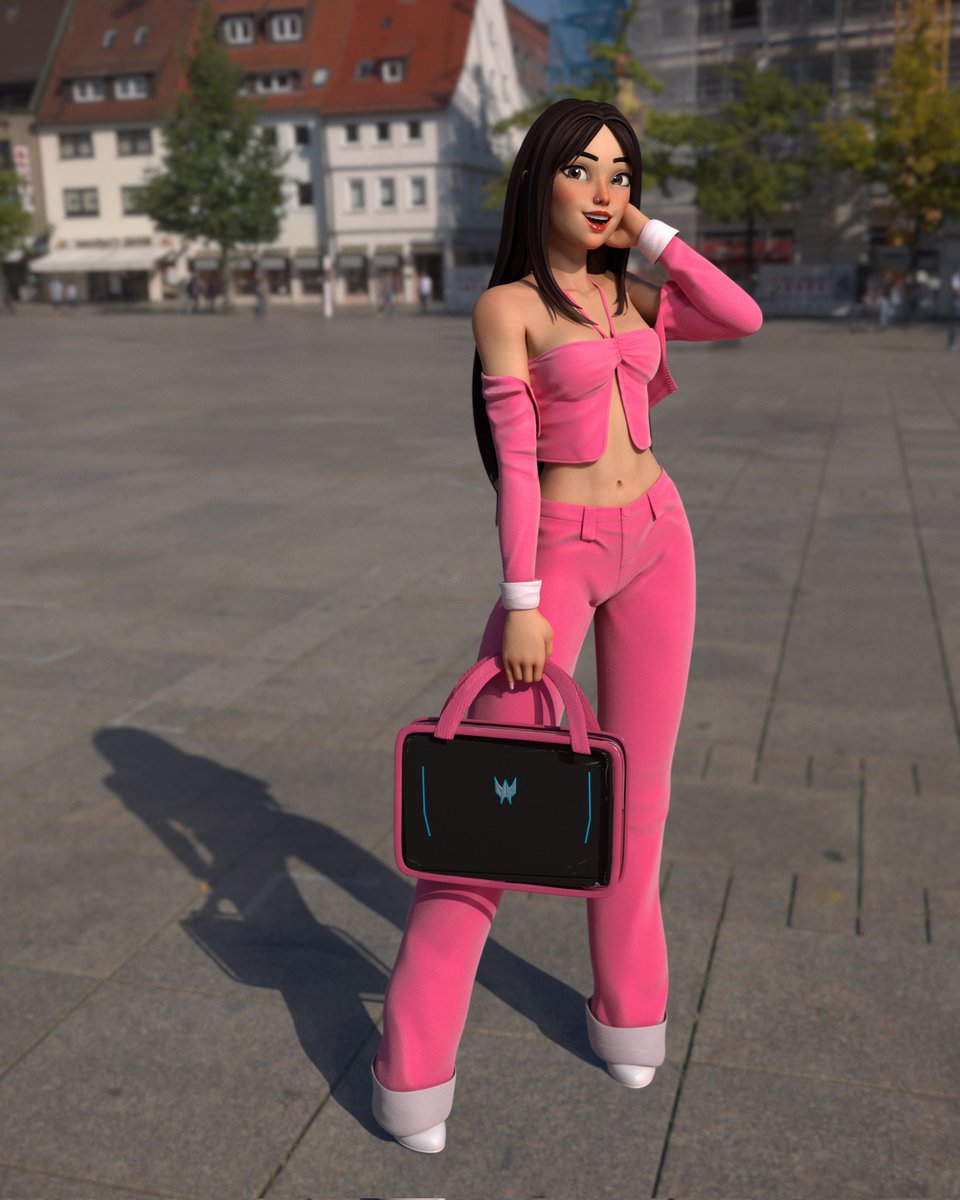 NallaEstephan's tweet photo. "Sou a Barbie gamer e se você quer seu meu... carregado, fica ligado" 🫶😅 Já tô prontinha de look rosa e notebook da Predator pra arrasar online e offline 💅 #BarbieGamer https://t.co/Y7EnhS0NyA