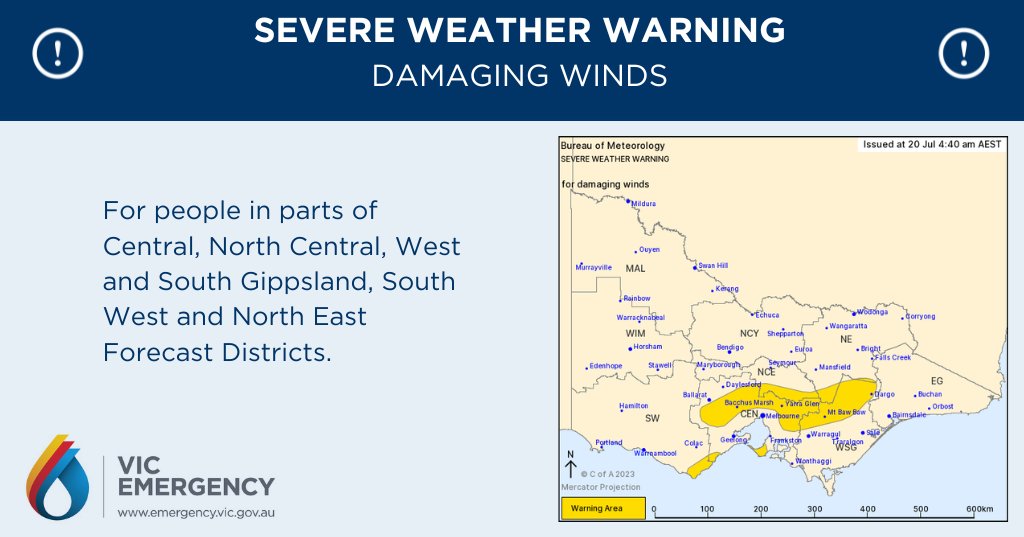 VicEmergency on Twitter "This SEVERE WEATHER WARNING for DAMAGING