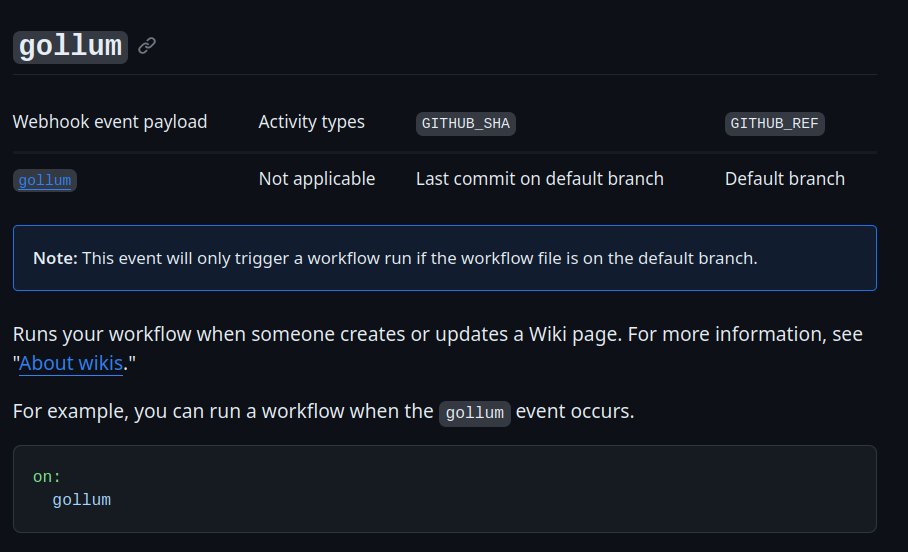 TIL: #GitHub as a workflow trigger called "gollum": docs.github.com/en/actions/usi… ❓⁉️