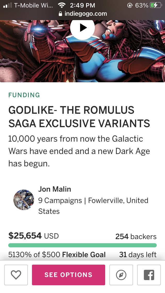 HellsSpawnWorld's tweet image. Come back #Godlike Second Chance Campaign by @JonMalin
$346 away from 26k and 46 backers from 300. Let’s get it!! #ComicsGate #IronAge #RippaVerse @EthanVanSciver @YellowFlashGuy @EricDJuly @JoeMSonntag1 @johnnynotbanned @vielned @RenieDraws @KoniWaves 

indiegogo.com/projects/godli…