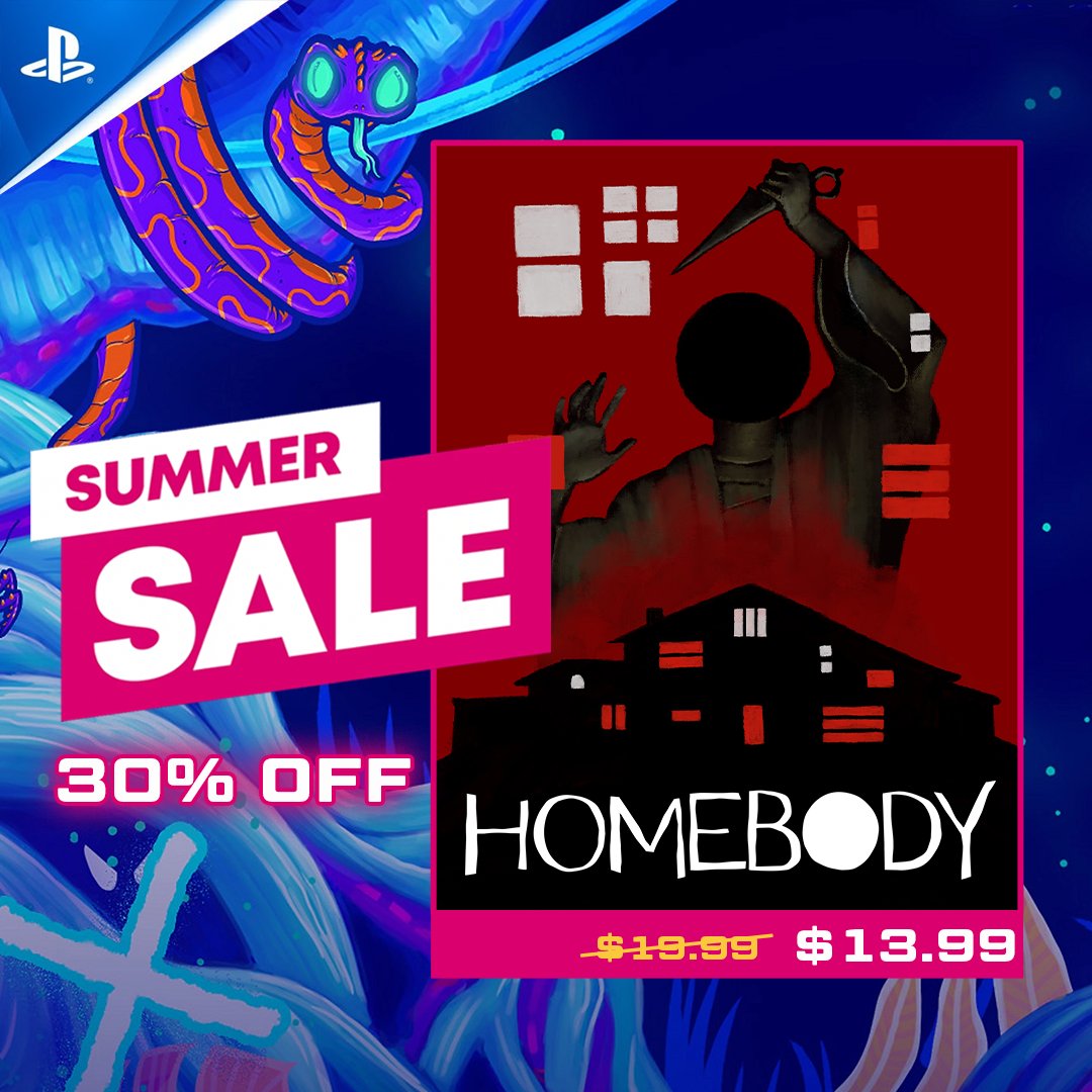 Yooo! Did you hear? We're inviting you to the house for 30% off now through 8/2 during the <a href="/PlayStation/">PlayStation</a> #SummerSale. Come meet us! Bring the hot nut water. bit.ly/HBPSSUMMERSALE 

#HOMEBODY #escaperoom #horror #indiegame #indiedev