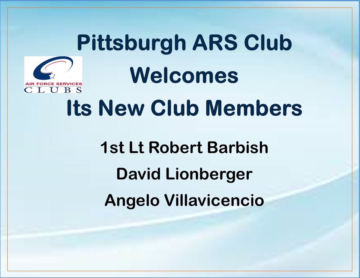 The best things in life are free! The free monthly Club Membership Breakfast is Thursday July 20th at Perksburgh Cafe! We’d also like to send out a big welcome to our new Pittsburgh ARS Club Members!  Join your AF Club at our events or myairforcelife.com/club-membershi…