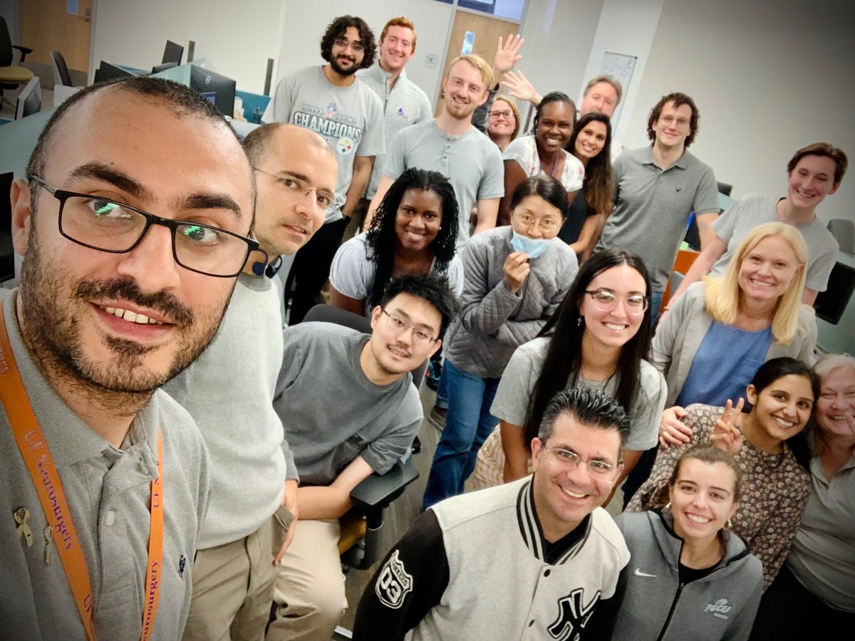 Some of our amazing researchers working on treatments for glioblastoma and other brain cancers wore gray for #GBMDay!