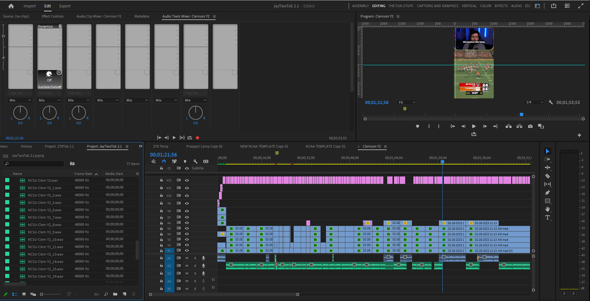 JayTwo_Media's tweet photo. Finished it up with some voiceover and captions. I want to streamline this process because I think I can cut so much time out of it. #TimelineWednesday https://t.co/VuEn9RnYb5