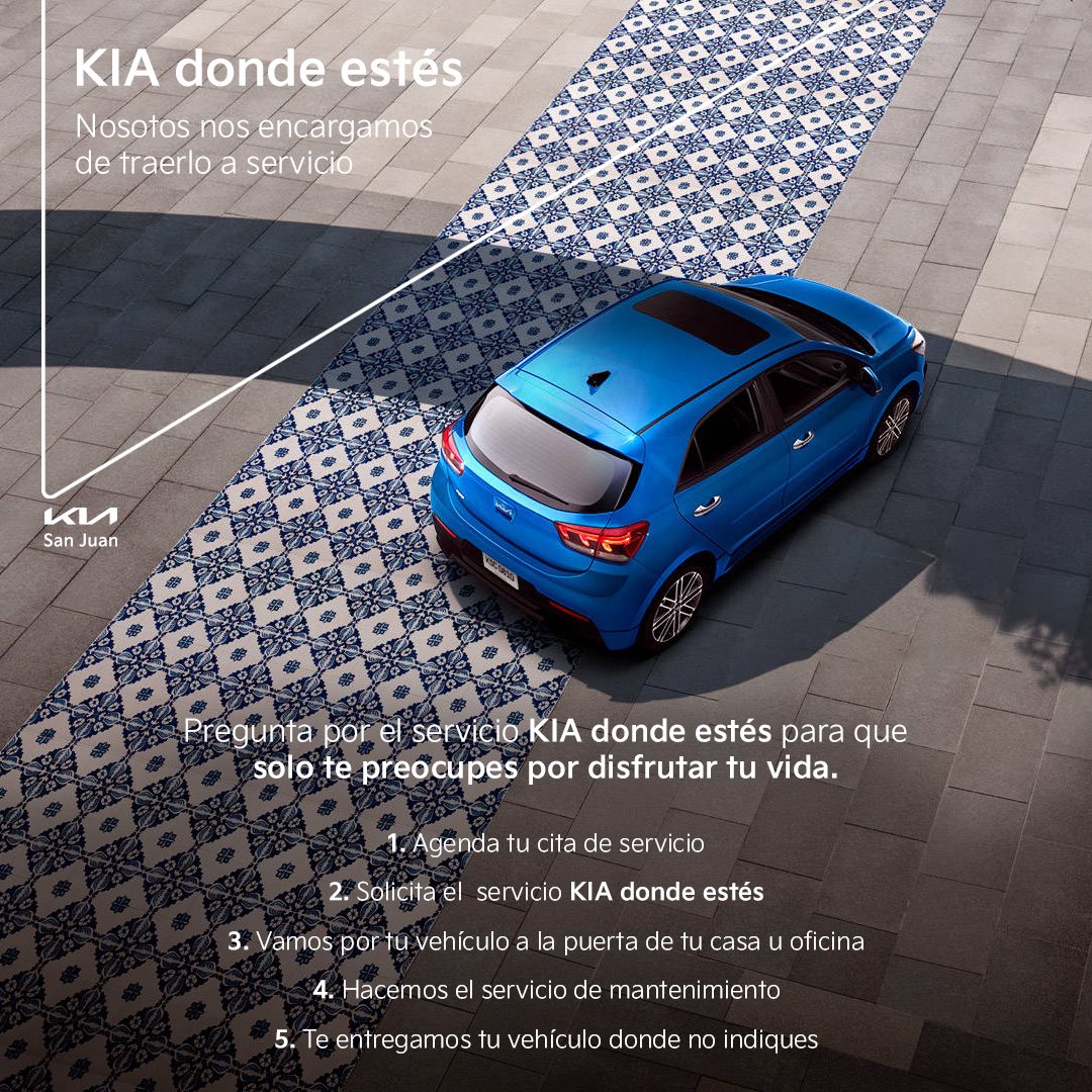 KiaSanJR's tweet photo. Para nosotros tu comodidad es lo más importante 😎
#KiaDondeEstés nosotros nos encargamos de traer tu auto a servicio 🚘⚙️
Contáctanos 👉https://t.co/Cs48S3uTFY
#KiaSanJuan #servicio #kiamotors https://t.co/EgkJ7mzIPJ