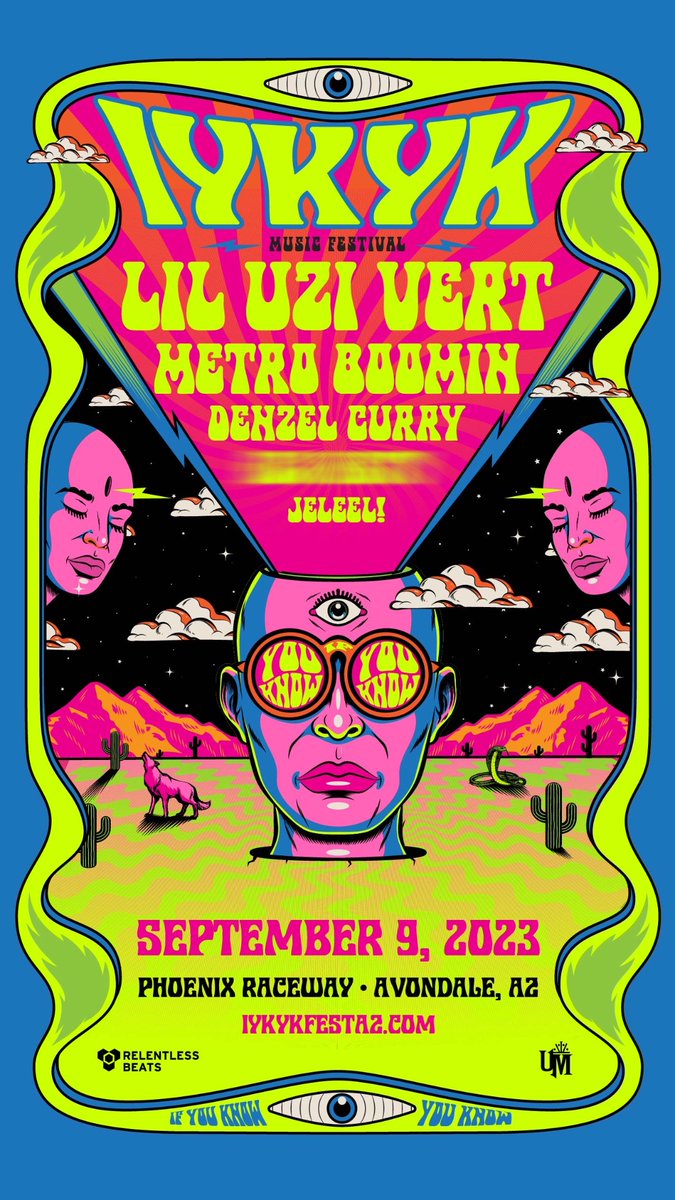 IYKYK... bringing the biggest names in hip-hop to Phoenix Raceway on 9/9 for a new fest experience. <a href="/LILUZIVERT/">Uzi London 🌎☄️💕®</a>  <a href="/MetroBoomin/">Metro Boomin</a> &amp; more

Text IYKYK to 480.530.5559 for first access to tix! Tix on sale Friday, 7/21 at 10am PT — IYKYKfestaz.com

<a href="/RelentlessBeats/">Relentless Beats</a> <a href="/Universatile/">Universatile Music</a>