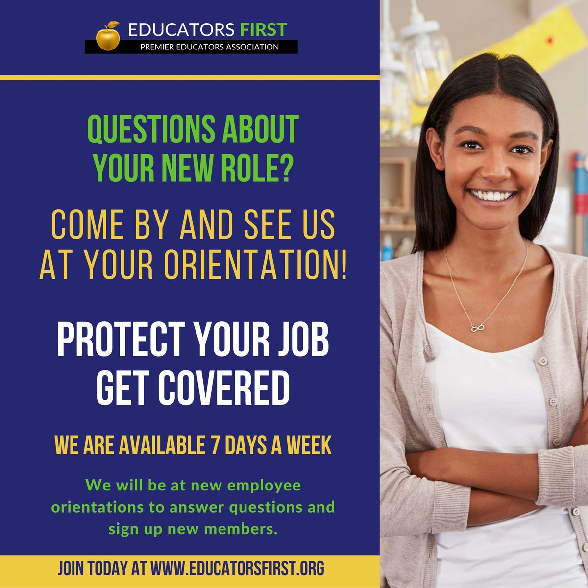 educators1st's tweet image. Are you starting a new job or joining a new district? Be sure to take care of your membership! Come and see us and we can help!