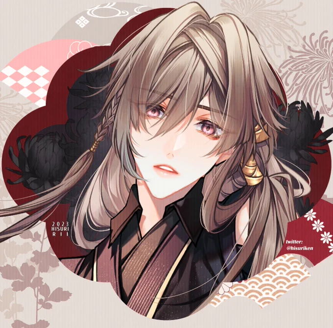 【オリギナル】 It's been a while since I created a Japanese OC 🌹🌹  I'm obsessing kentoki styles so much (⁠ ⁠˘⁠ ⁠³⁠˘⁠)⁠♥