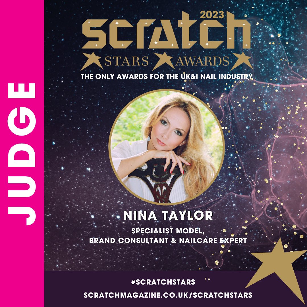Honoured to have been asked to sit on the judging panel for Nail Industry Oscars #ScratchStarsAwards for the 11th year running. Looking forward to the Awards party this weekend!🤩💃🏼 #awards #beautyjudge #ninataylor #ninataylorbeauty #model #host #scratchmagazine #beautyawards
