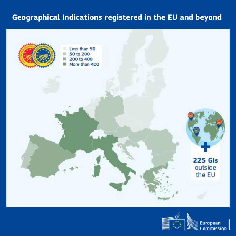 EU_Commission's tweet photo. How many Geographical indications does your country have?

🇮🇹 891
🇫🇷 767
🇪🇸 394
🇬🇷 284
🇵🇹 212
🇩🇪 180
🇭🇺 92
🇭🇷 76
🇷🇴 75
🇧🇬 72
🇦🇹 57
🇸🇮 45
🇨🇿 43
🇧🇪 40
🇳🇱 39
🇵🇱 38
🇸🇰 28
🇨🇾 27
🇸🇪 27
🇮🇪 15
🇱🇹 15
🇩🇰 13
🇫🇮 13
🇱🇻 4
🇱🇺 3
🇲🇹 3
🇪🇪 2