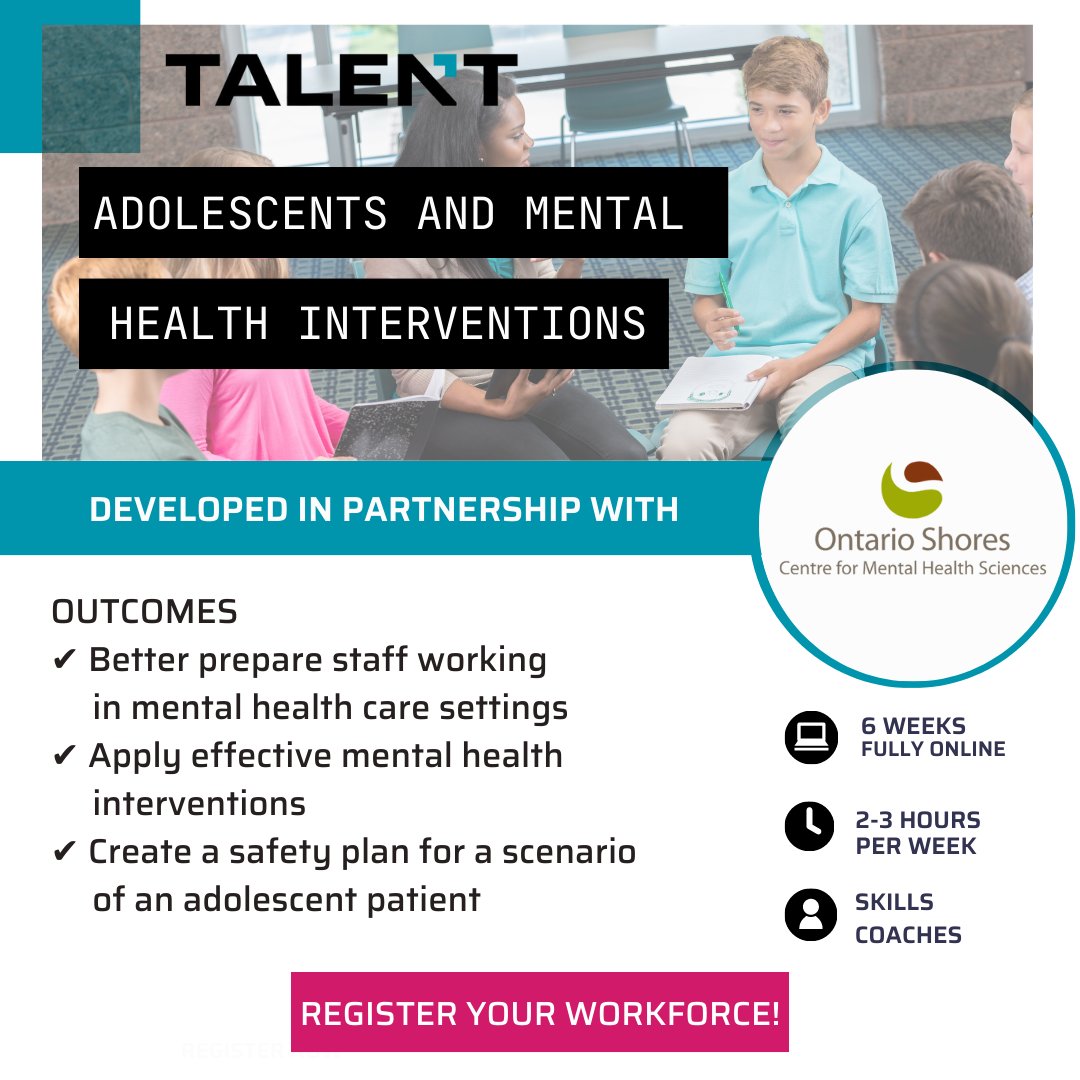 REGISTER NOW!

We have two mental health micros launching July 24th and you still have time to register!

Register here: ontariotechtalent.ca/skills/mental-…

#microcredential #TALENT #upskilling