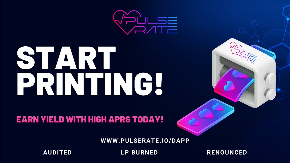 PulseRate_'s tweet photo. 🤑 Unleash Your Printing Power! Stake, Earn High APRs, and Start Today!

👀 With 27 pools and a boardroom to choose from, there's something for everyone!

🔥 0% Deposit Fees on House Tokens!

🤩 Set Sarted Earning Yield Now!
👉 https://t.co/tVyjeELO1l

#PLS #PLSX #HEX #BTC #ETH https://t.co/ohhKf7Bmzj