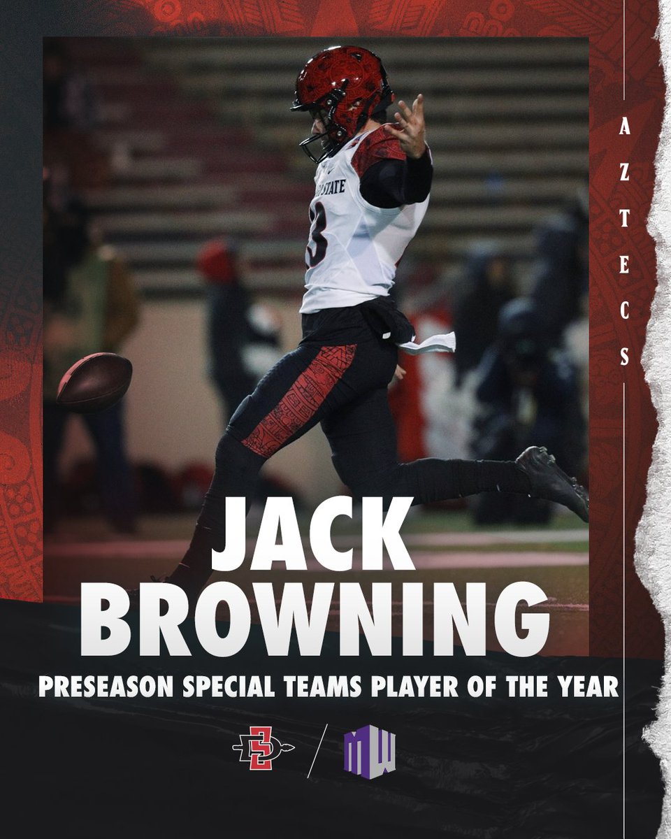 He's just that guy. @jackbrowning131 has been named the @MountainWest Preseason Special Teams Player of the Year! 📰: bit.ly/3pT0e1U #TheTimeIsNow