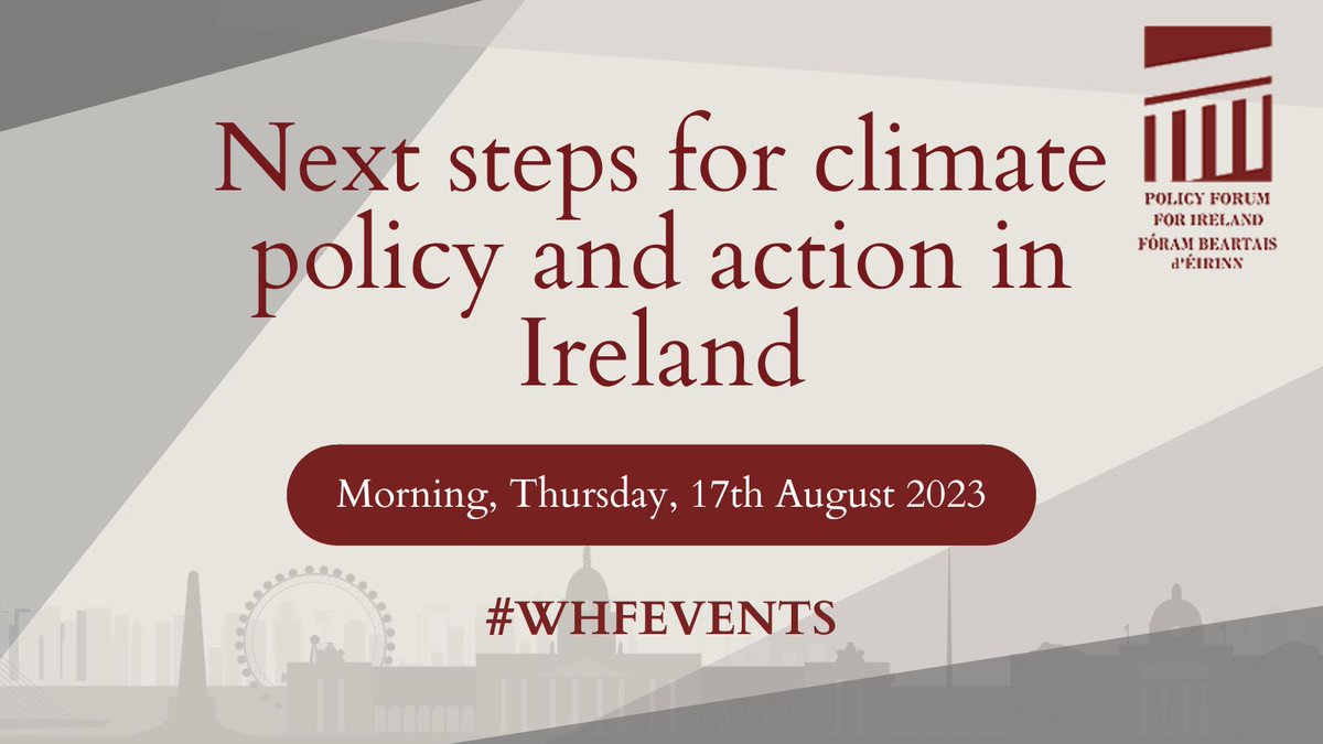 IrelandPolicy (@irelandpolicy) on Twitter photo Join <a href="/irelandpolicy/">IrelandPolicy</a> on the 17th August to discuss Next steps for climate policy and action in Ireland!
Speakers include <a href="/MarieCDonnelly/">Marie C Donnelly</a> <a href="/emrassembly/">Eastern & Midland RA</a> <a href="/brian_caulfield/">Brian Caulfield</a> @clionakimber and more!
More information: westminsterforumprojects.co.uk/conference/PFfโฆ Join <a href="/irelandpolicy/">IrelandPolicy</a> on the 17th August to discuss Next steps for climate policy and action in Ireland!
Speakers include <a href="/MarieCDonnelly/">Marie C Donnelly</a> <a href="/emrassembly/">Eastern & Midland RA</a> <a href="/brian_caulfield/">Brian Caulfield</a> @clionakimber and more!
More information: westminsterforumprojects.co.uk/conference/PFfโฆ