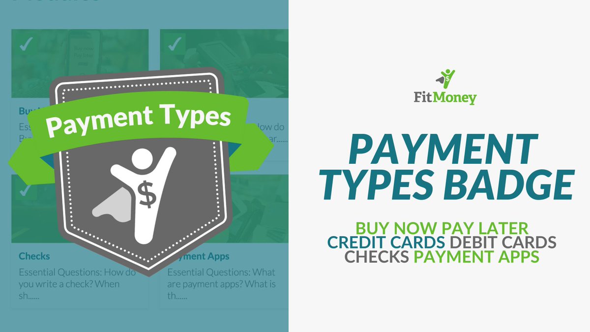 LearnFitMoney's tweet photo. Summer job? Sending money to friends? Considering a credit card?
The new #PaymentTypes badge for high school students can make today the first (or next!) step towards a financially fit future.
Get started for free to explore the ways money can move. https://t.co/191QoPgYWq https://t.co/txJ50X89wc