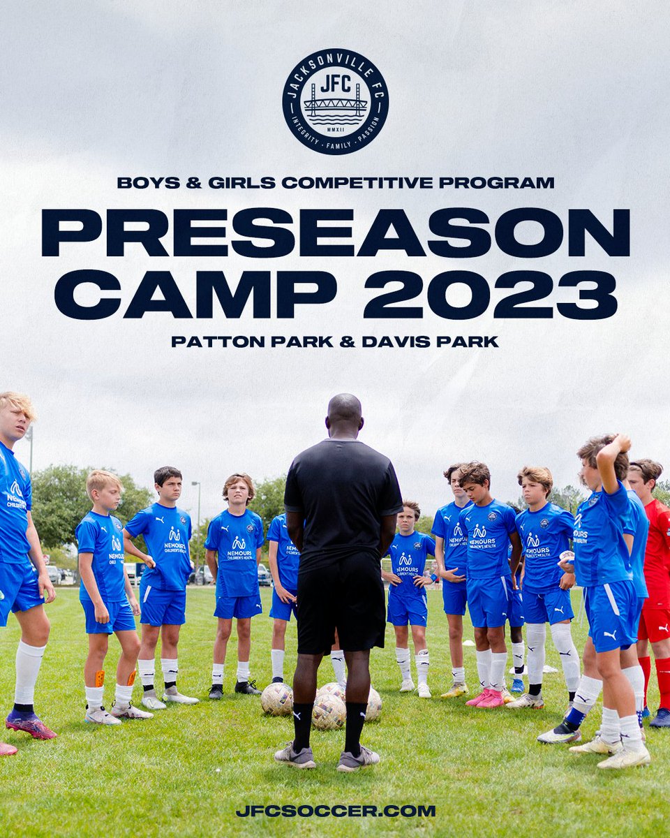 Get ahead of the game.
Register for JFC Preseason Camp 2023 today. jfcsoccer.com/2023-preseason…

#PlayerDriven #904JFC