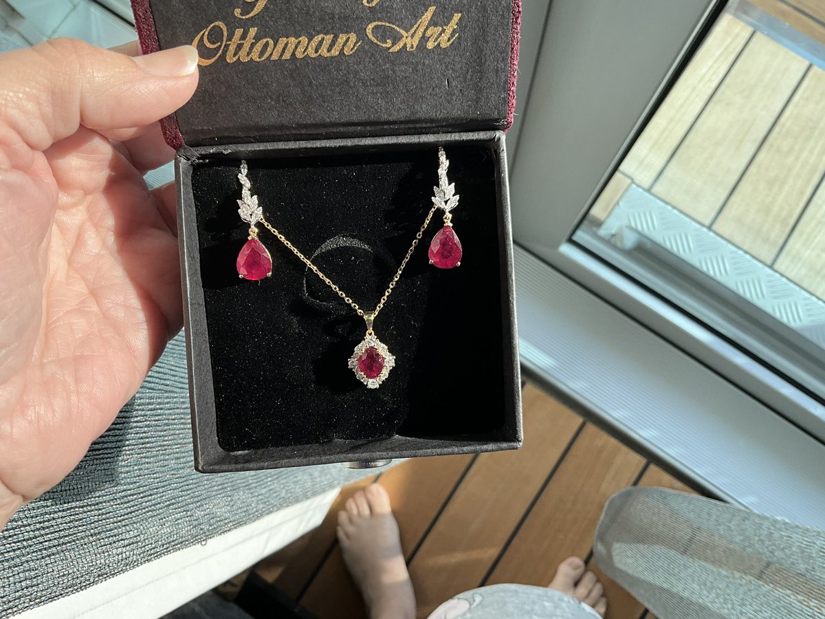 Sooo, while I was in Turkey, I bought a couple of things. Burmese rubies about 9 carats for the earrings and 1 carat for the pendant. I LOVE them... @vivien2112 #RushFamily #travel