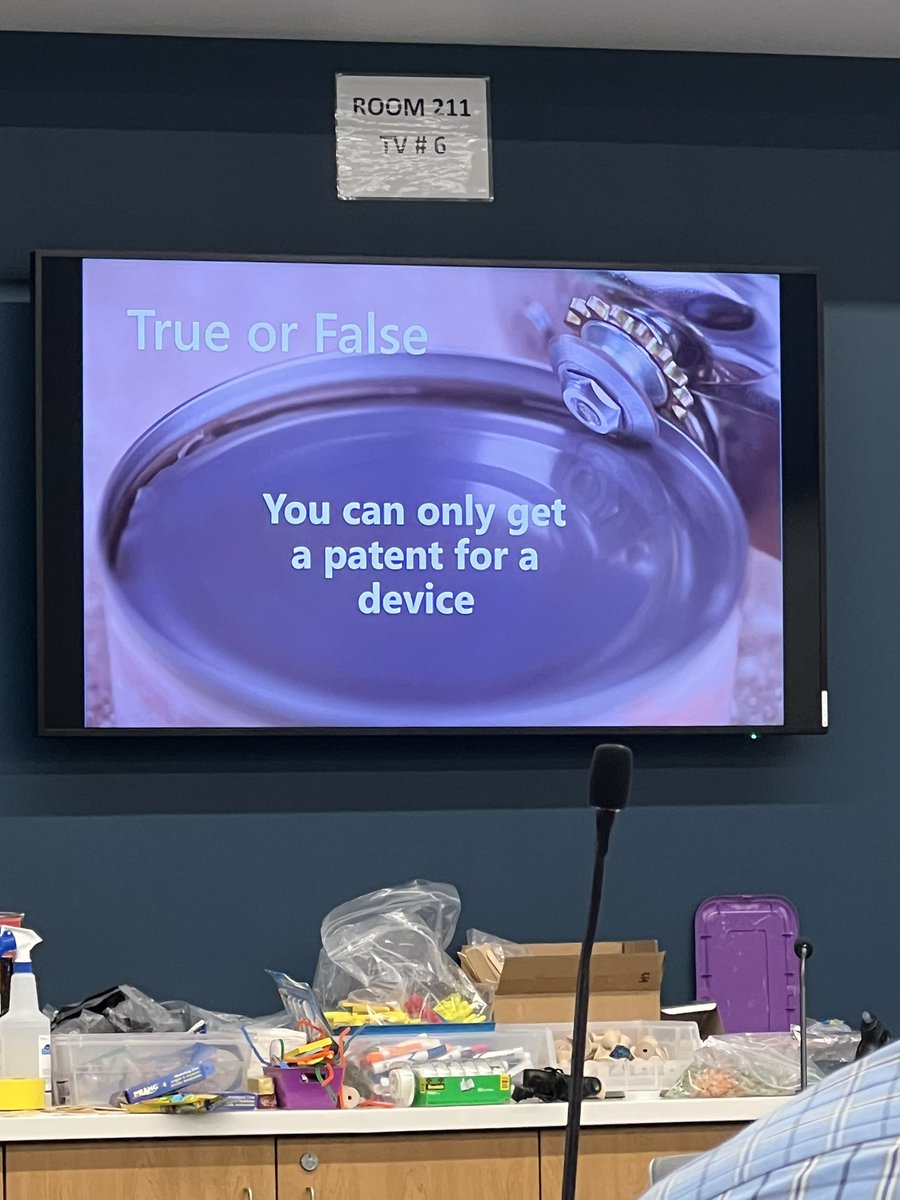 ColtonScience's tweet photo. Day 2 of #NSTI2023 #USPTOSTEM #MTIP Great day learning about patents. It was a nice refresher of the 3 different type of parents. https://t.co/DIRF4AF9LA