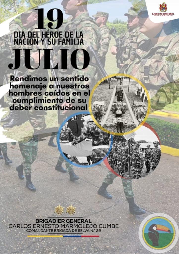 PORCOAMIBR22's tweet photo. #COAMIBR22 se une a la conmemoración  del #DIADELHEROE. Rendimos un sentido homenaje  a nuestros héroes caídos en el cumplimiento  de su deber constitucional.
PATRIA, HONOR, LEALTAD.🇨🇴 https://t.co/QpEL4G91DL