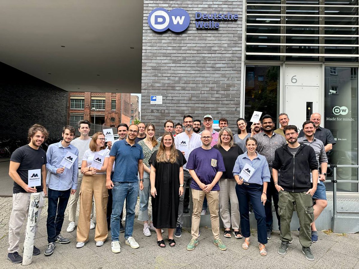 Last meeting in person. 💔
The MediaVerse Team meets in Berlin at <a href="/dw_innovation/">DW Innovation</a>.
We're celebrating our platform – a universe of media assets &amp; #CoCreation tools – its milestones, #UseCases &amp; #XR functions for #ContentCreators.
Learn more about what we do: bit.ly/44ORrNb