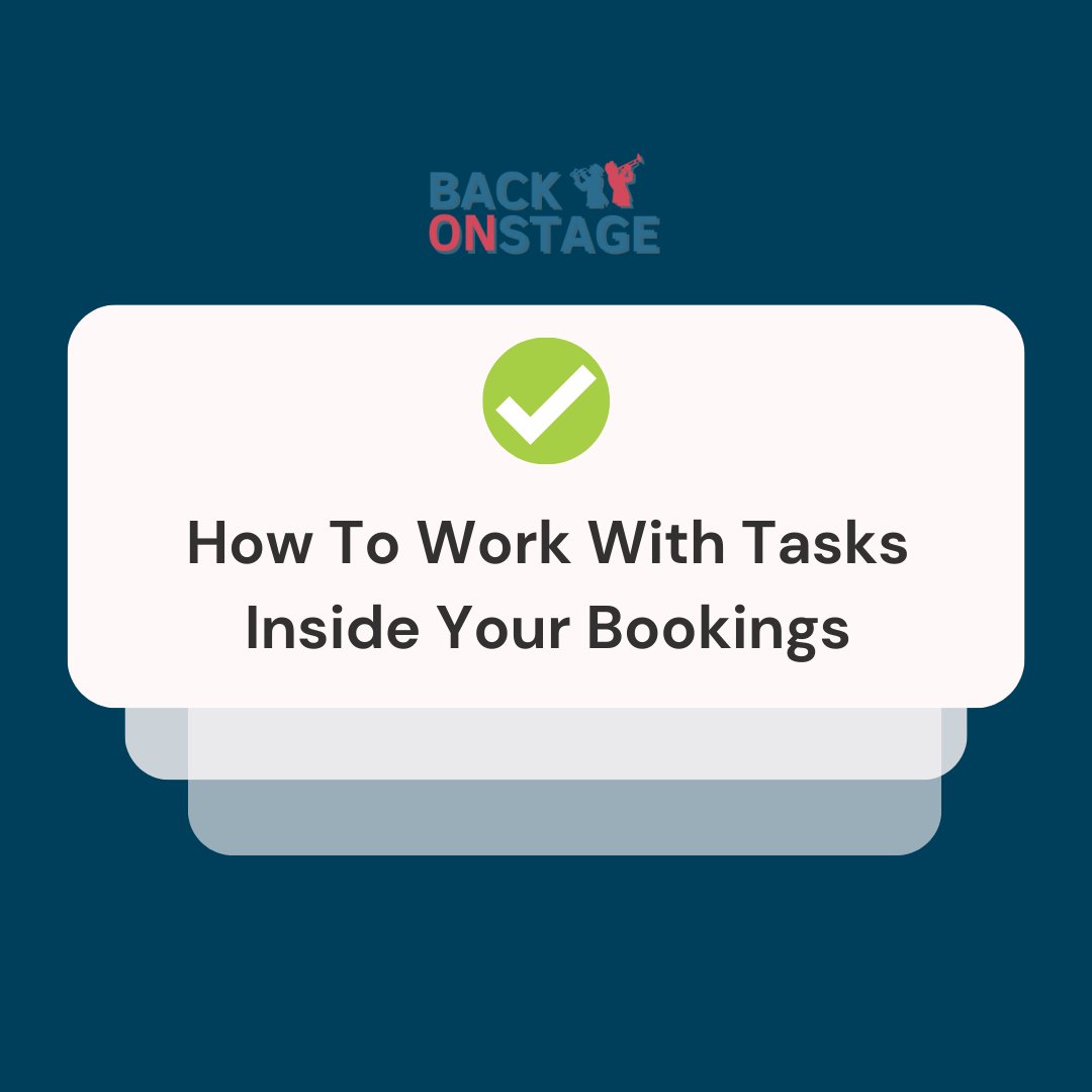 BackOnStageApp's tweet image. Stay on top of your live #music #bookings with Back On Stage&apos;s tasks module! 🎶📅✅ This tutorial shows you how to use Tasks to ensure nothing falls through the cracks. 🚀

#TaskOrganization #BandManagement #BOSTutorials #Gigs #Band #BandApp