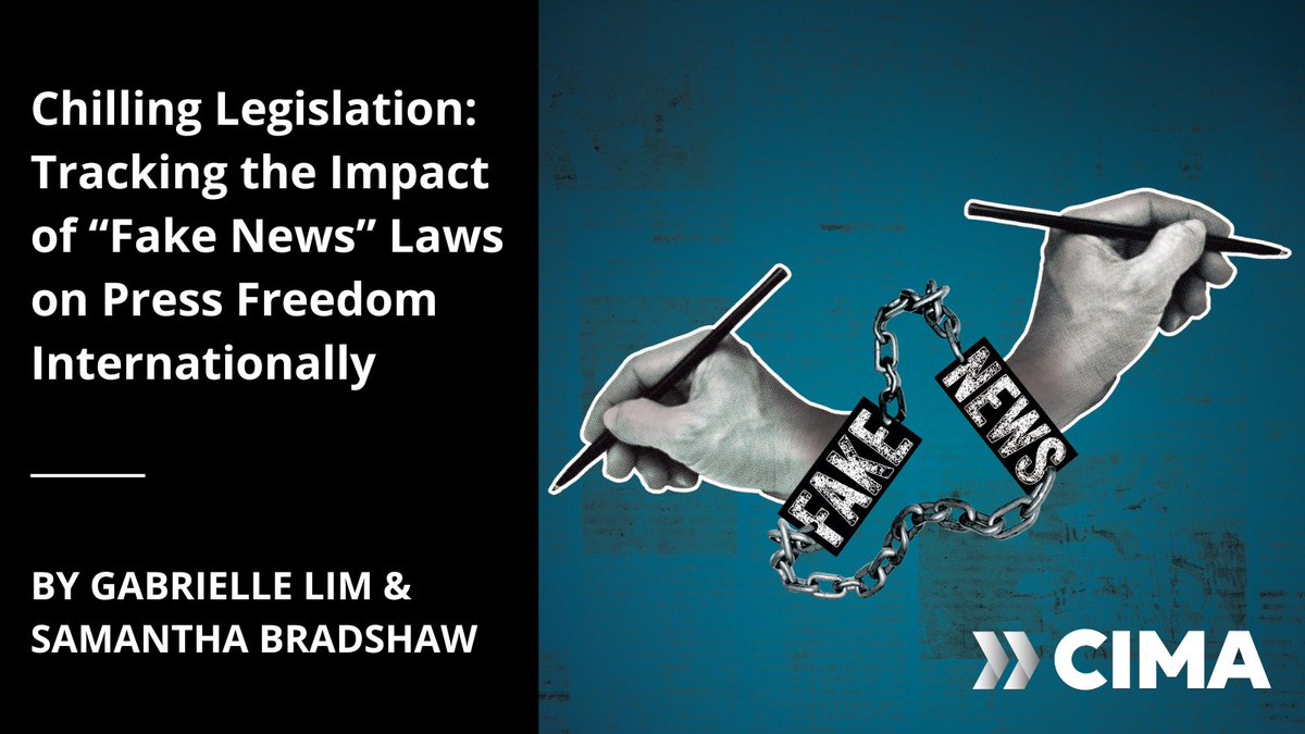 In @CIMA_Media’s latest report, @gabriellelim & @sbradshaww explore how misinformation, disinformation, and mal-information laws often stifle independent journalism & undermine the already precarious state of independent media in many countries. cima.ned.org/publication/ch… #MediaDev