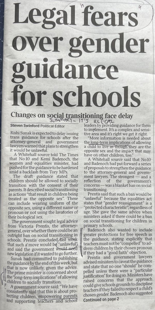 WardlawSteve's tweet photo. So, why is this piece in @thetimes by @steven_swinford important? (this is more about politics now than trans issues)

For a start, it’s accurate. From what I know from inside the Home Office, the government and its SPAD (I can’t name) are going hell for leather to make as (1/11) https://t.co/eiBEtHwVw6