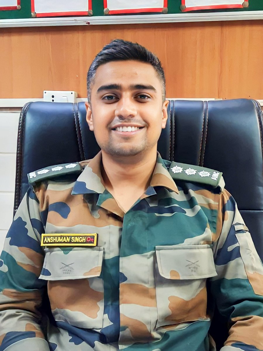 Capt. Anshuman Singh (AMC) attained VEERGATI while saving his three jawans in Siachen. We offer our condolences to the family of Capt. Anshuman Singh. Om Shanti 🙏🏻🇮🇳