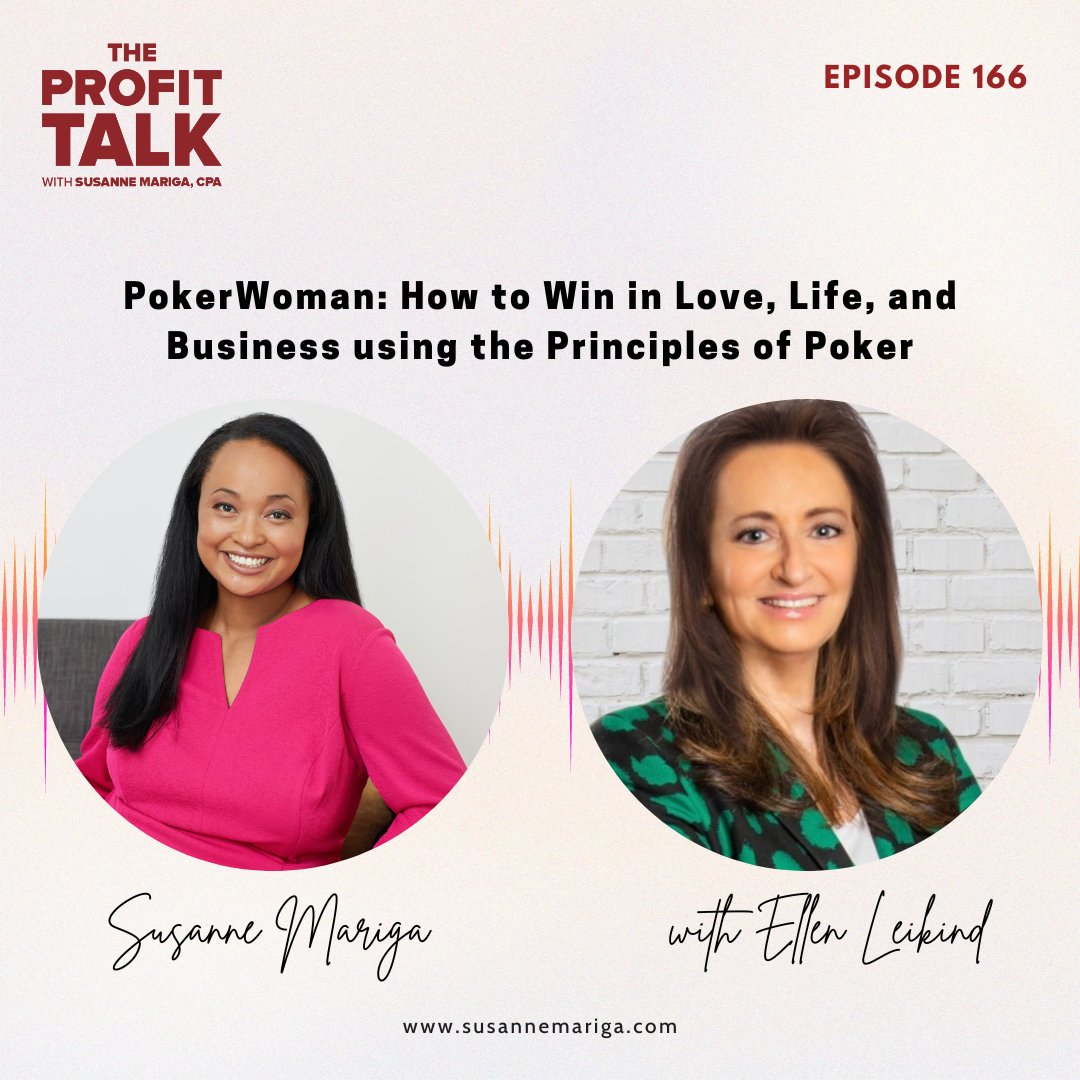 PokerDivas's tweet photo. On this episode of Profit Talk, Our founder @ellenleikind explains how we can win in love, life, and business using the principles of Poker. 

#Entrepreneurship #leadership https://t.co/JwplSV84xg
