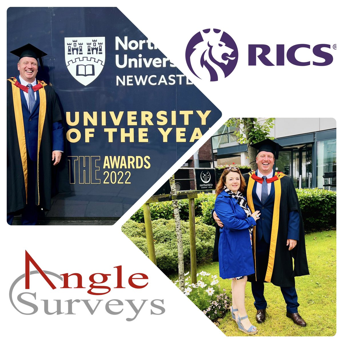 Thank you very much to the award winning @NorthumbriaUni for such a wonderful Masters graduation event & celebration! It’s truly been a day to remember!  #takeontomorrow #THEAwards #everyanglecovered #northumbriauniversity #RICSaccreditedMSc #RICS #graduation