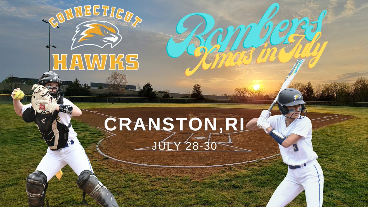 CTHawksSoftball's tweet photo. CT Hawks are headed to Rhode Island next weekend for our final tournament, CLCF Bombers Xmas in July! #Hawks #Fastpitch @BabeRuthLeague 🌞🥎💪 https://t.co/VPmnUrypKK