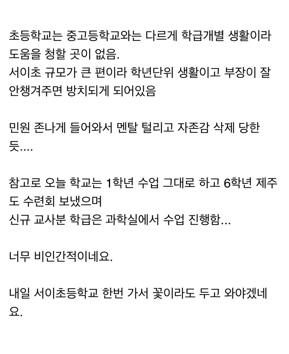 서이초 선생님 자살 사건에 대한 전말 - 보배드림 글
