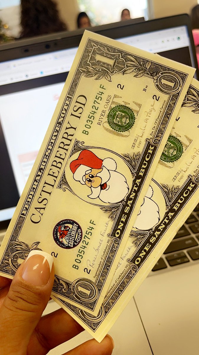 Ready to spend these Santa Bucks! Secretary Professional Learning 2023-2024 
#cisdfinance 
#christmasinjuly <a href="/breemtomlinson/">Breanna Tomlinson</a> 
@MrsLacey2028 
<a href="/DeAnnePage8/">DeAnne Page</a>