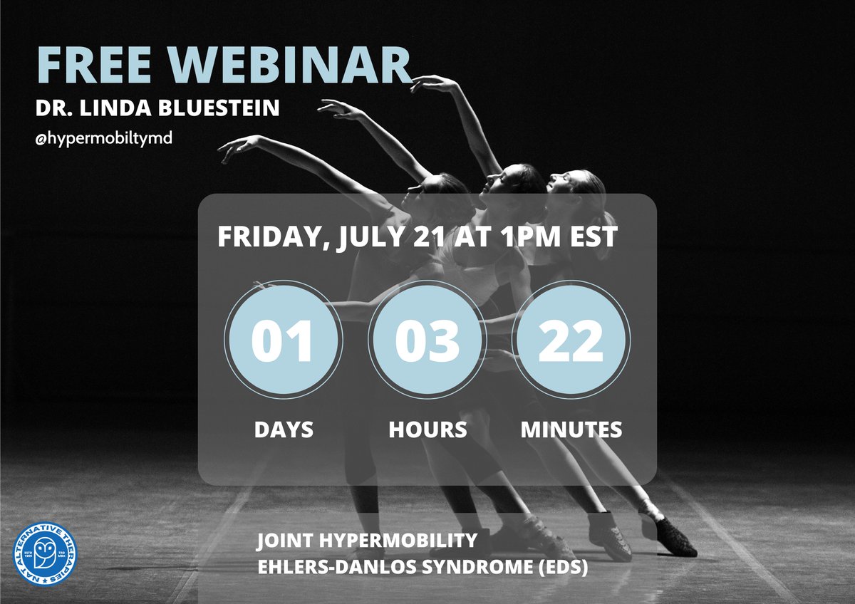 Tomorrow @ 1PM EST! 🚨

Join us for a free webinar with renowned expert Dr. Linda Bluestein, where she shares her expertise on #JointHypermobility and #EhlersDanlosSyndrome (EDS). Don't miss this incredible opportunity to learn from a former dancer and leading authority in the