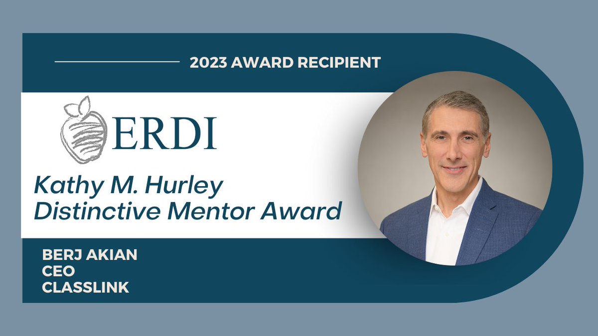 Congratulations @BerjAkian @ClassLink for your continued leadership and commitment to education. We appreciate all that you do! #ERDIinspired