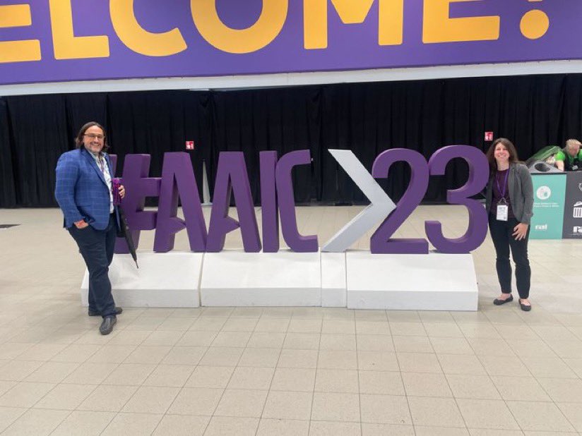 CurePSP's tweet photo. Taking part in making a positive impact at #AAIC23 in Amsterdam w/ @KristopheDiaz and @neffer85! 🌍
This remarkable gathering of over 7,000 researchers is paving the way for advancements in Alzheimer's and dementia research.
#CurePSP #BecauseHopeMatters #PSPResearch https://t.co/8bHGTsYvfk