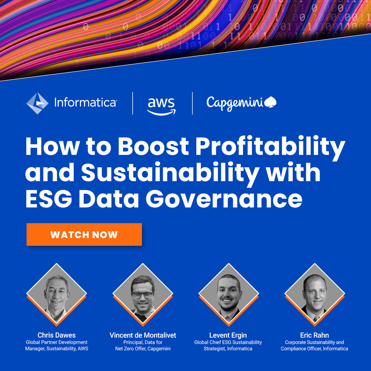 Informatica's tweet image. ❕ 👀 Hey, #CDOs and #CDAOs: Watch our latest webinar to learn how to turn your ESG data governance from regulatory reporter to business accelerator.

👉 Save your seat: bit.ly/440Rc1f

#ESG #DataGovernance #CDO #CDAO