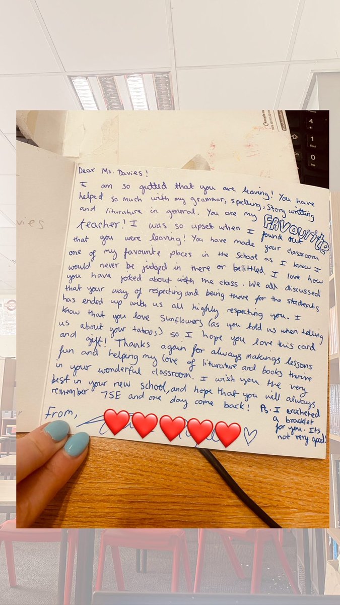 It’s always going to be about the students. Wherever I work, the best part of my job will always be the relationships I build with my students.