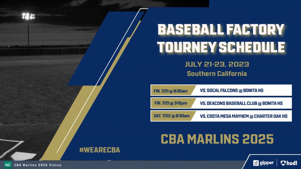 Back on the road this weekend. Starts with a doubleheader this Friday at Bonita High School in La Verne.

Pitching rotations to be announced later today. <a href="/BaseballFactory/">Baseball Factory</a> <a href="/BFScout/">BF Scouting</a>