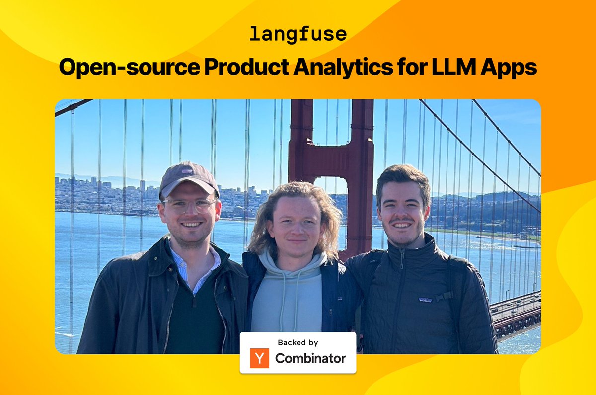 Congrats on the launch, @rawert, @marcklingen & @maxdeichmann!

@Langfuse (YC W23) is building open-source product analytics for LLM apps, helping companies to track and analyze the quality, cost, and latency of LLMs, chains & agents in granular detail.

ycombinator.com/launches/J2s-l…