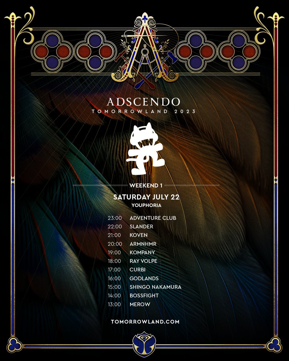 Monstercat's tweet image. Who's ready for weekend 1 of @tomorrowland? We've got a stacked lineup of #Monstercat artists on the Youphoria stage this Saturday, July 22! 🍄 Check out the schedule and let us know who we will be seeing there! ✨