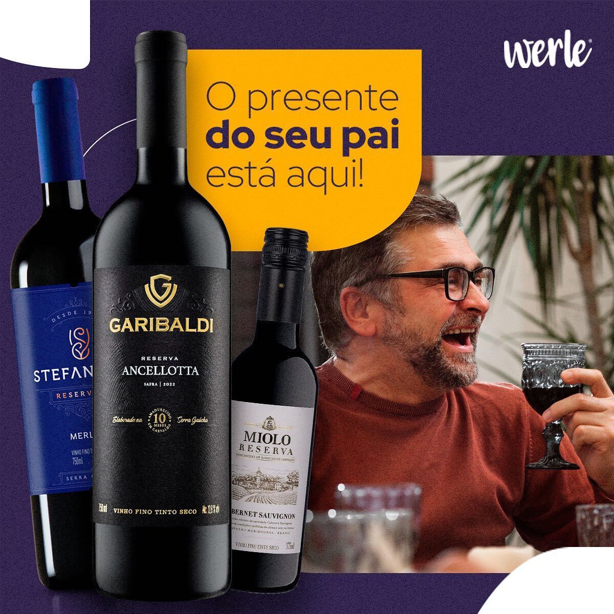 werlecomercial's tweet photo. Celebre o Dia dos Pais com sabor e sofisticação! 🎉🍷
•
🎁 Surpreenda o seu herói com os melhores vinhos selecionados para a data especial!

Na Werle Comercial, temos ofertas imperdíveis para tornar esse momento ainda mais especial. 😍 https://t.co/95tUCYYC11