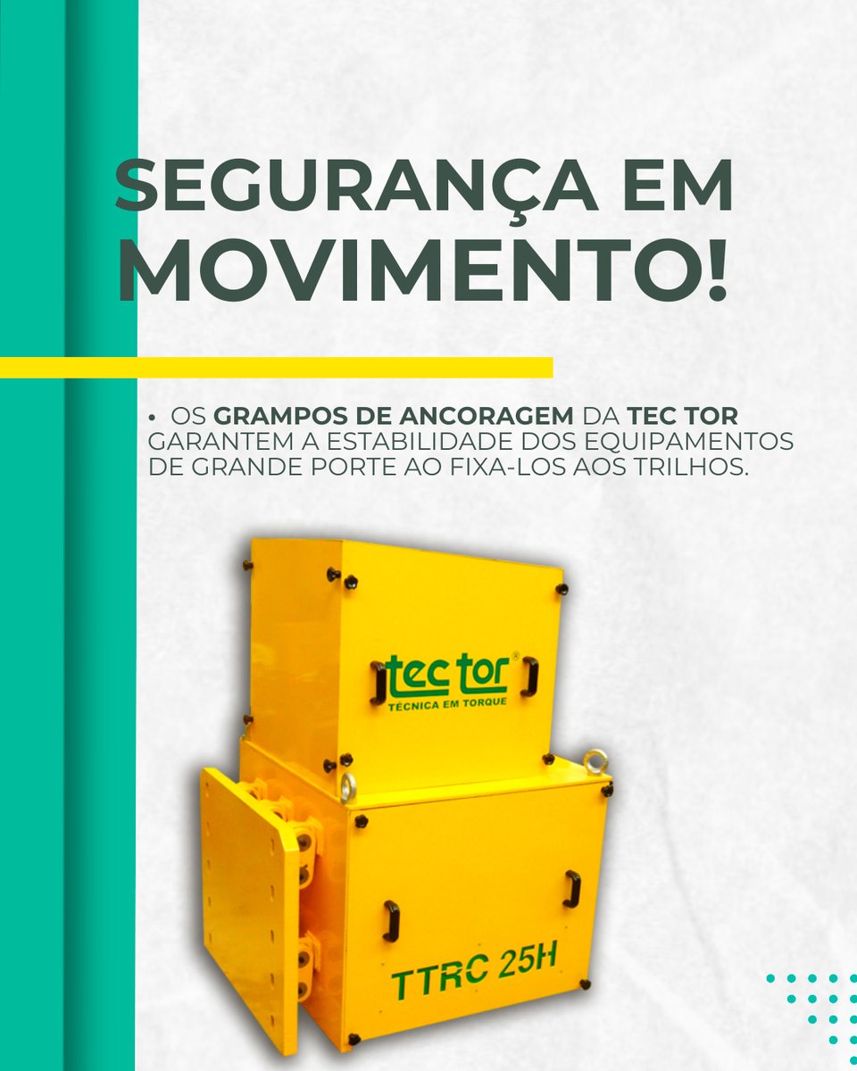 tectorbr's tweet image. 🔒 Grampos de Ancoragem Tec Tor: Segurança e Estabilidade para Equipamentos de Grande Porte! 💪
Nossos grampos de ancoragem são equipamentos projetados para garantir a segurança e estabilidade de máquinas de grande porte, ancorando-as aos trilhos de translação.