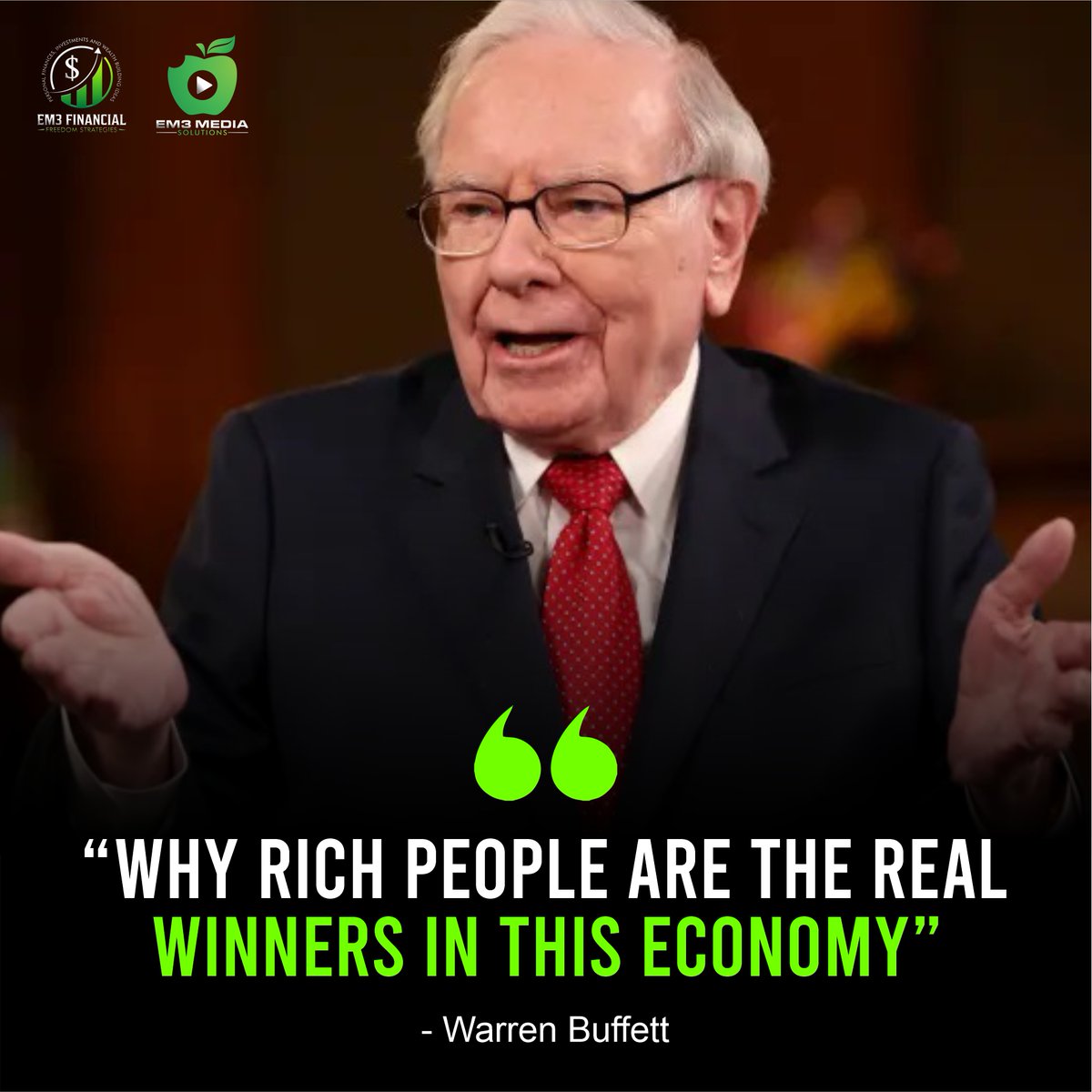 em3_media's tweet image. Warren Buffet explains how the rich are getting richer. Thoughts? 💭

#WarrenBuffet #RichGettingRicher #WealthGap #FinancialEducation #FinancialAdvice