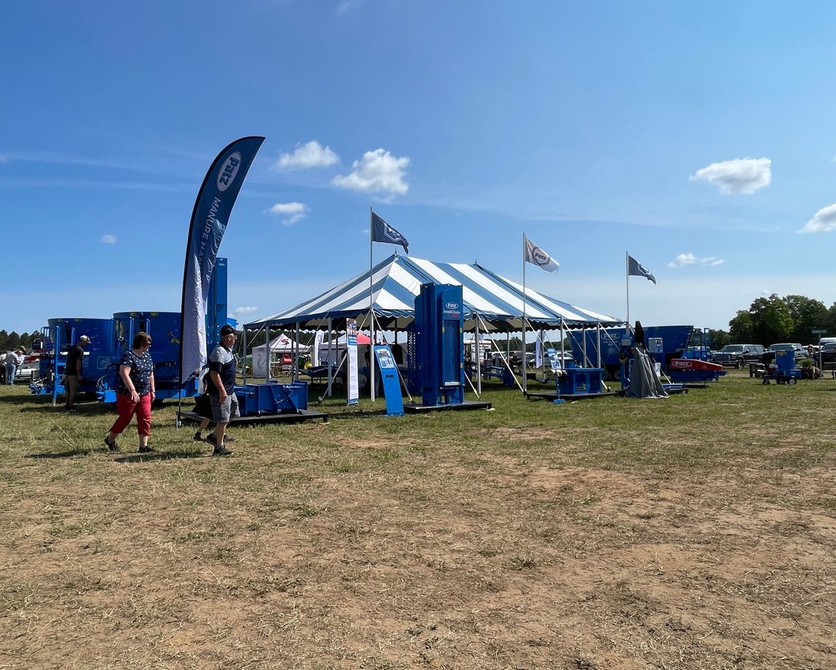 PatzCorp's tweet photo. Patz is at Wisconsin Farm Technology Days today! Make sure to stop by, talk with our sales reps about our latest products, and view our machines on display!

📍S3347 Sand Rd, Baraboo, WI 53913
📍Booth 225
📆July 19th from 9am - 4pm

#WIFarmTechDays2023 #patzcorp #farmshow https://t.co/QOBnCX4jEN