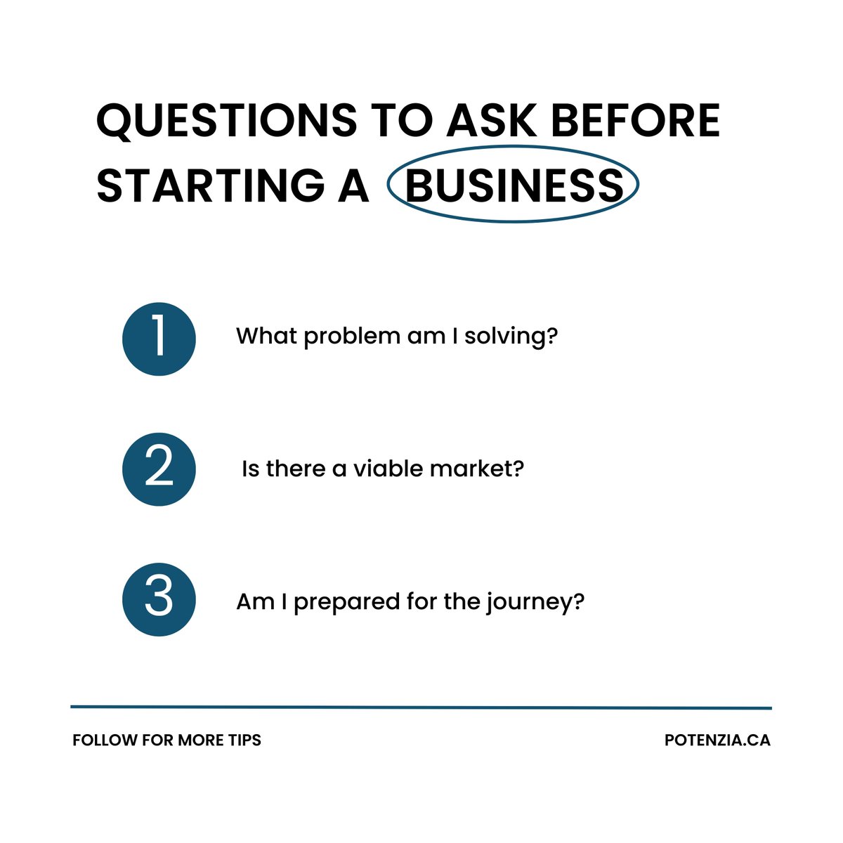 PotenziaSMB's tweet image. 🤔 Considering starting a business?

✨ By honestly addressing these questions, you'll lay a strong foundation for your entrepreneurial journey and increase your chances of long-term success. Best of luck!

#StartingABusiness #EntrepreneurshipJourney #ProblemSolutionFit