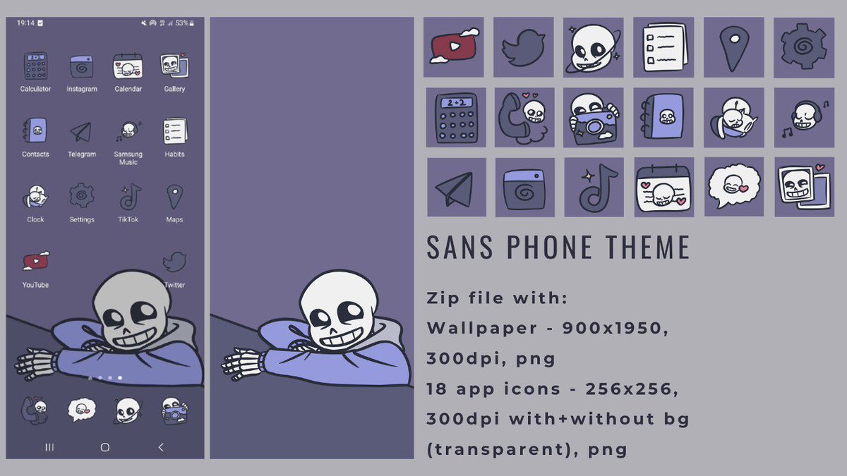 I made a phone theme with Sans. You can download it for free, just check the link below.
#undertale #sans
drive.google.com/file/d/1ha33t-…